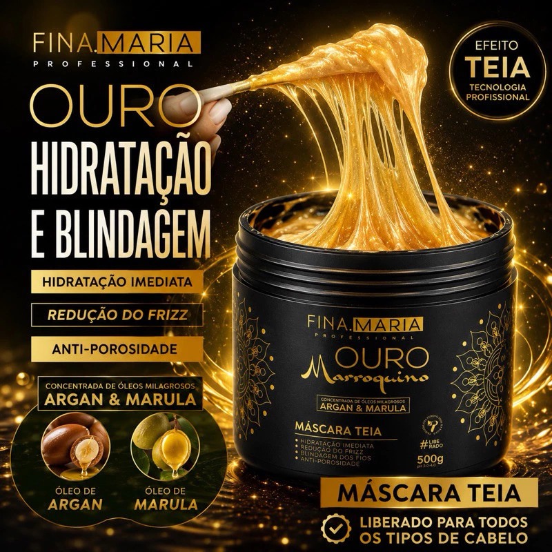 Fina Maria Máscara Ouro Marroquino